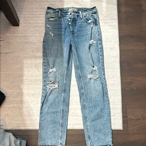 Maurices Light Blue Distressed Straight Leg Jeans